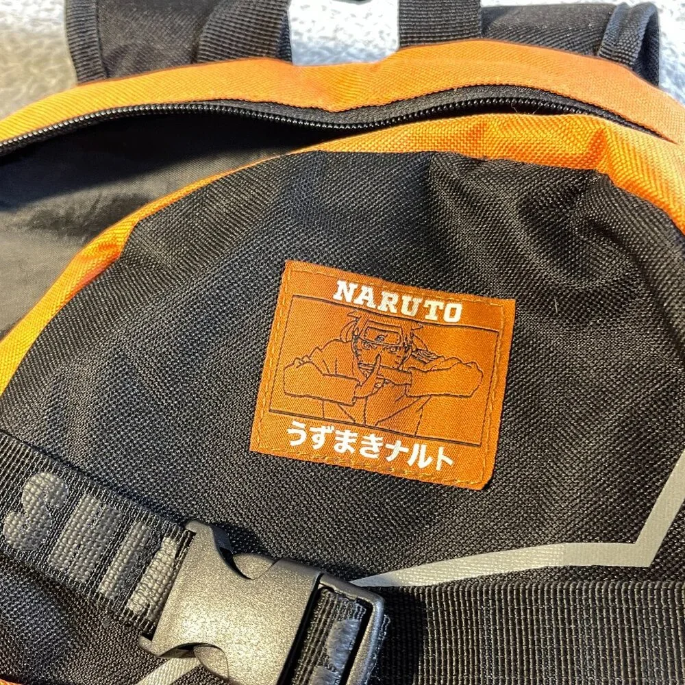 Naruto Shippuden Collection VTG 2002 Skate Straps Backpack Uzumaki Anime EUC Y2K